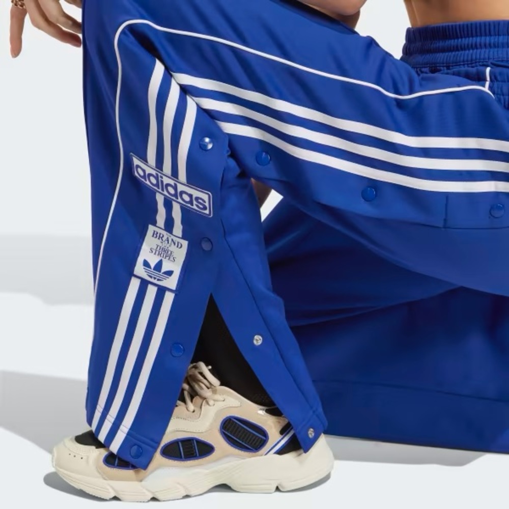 adidas Originals Blue Three-Stripe Track Pants - Picture 4 of 6
